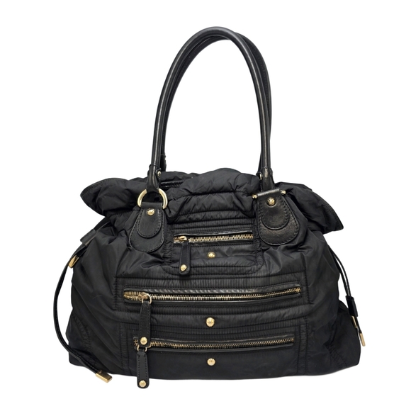 Tod's Handbags - Tod's Black Nylon Puffer Tote Bag OD 18 – Leather Trim & Gold Hardware